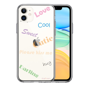 iPhone11 case clear Love sweet hug cutie character design smartphone case side soft the back side hard hybrid -0