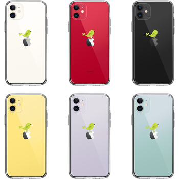 iPhone11 case clear bird green smartphone case side soft the back side hard hybrid -1