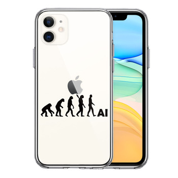 iPhone11 case clear evolution theory black smartphone case side soft the back side hard hybrid -0