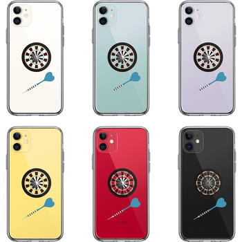 iPhone11 case clear darts darts board smartphone case side soft the back side hard hybrid -1