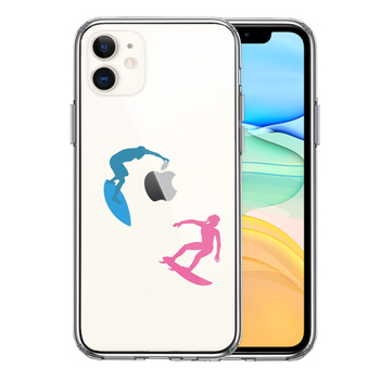 iPhone11 case clear surfer smartphone case side soft the back side hard hybrid -0