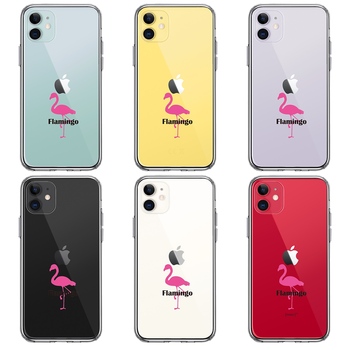 iPhone11 ケース クリア フラミンゴ スマホケース 側面ソフト 背面ハード ハイブリッド-1