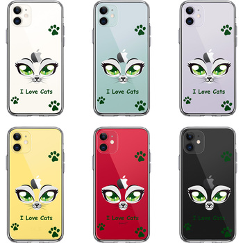 iPhone11 case clear Ray ti- cat cats smartphone case side soft the back side hard hybrid -1