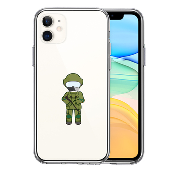 iPhone11 case clear work occupation self .. Ground Self-Defense Force smartphone case side soft the back side hard hybrid -0