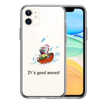 iPhone11 case clear one size . wave riding smartphone case side soft the back side hard hybrid -0
