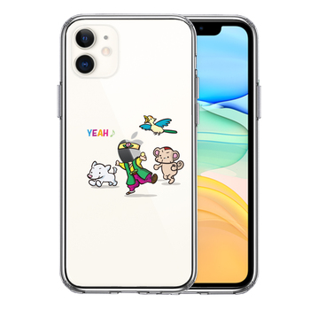 iPhone11 case clear peach Taro party army . smartphone case side soft the back side hard hybrid -0