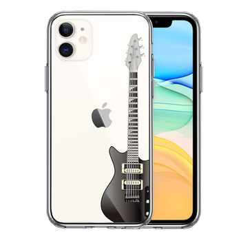 iPhone11 case clear electric guitar black smartphone case side soft the back side hard hybrid -0