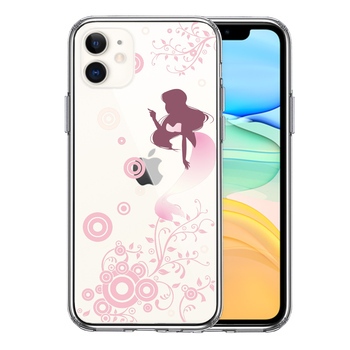 iPhone11 case clear mermaid person fish . pink smartphone case side soft the back side hard hybrid -0