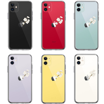 iPhone11 case clear apple . Sakura smartphone case side soft the back side hard hybrid -1