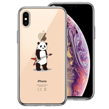 iPhoneX ケース iPhoneXS ケース エレキギター パンダ スマホケース ハイブリッド-0