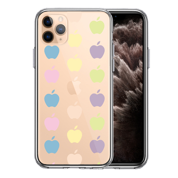 iPhone11pro ケース クリア 林檎 りんご apple 水玉 スマホケース 側面ソフト 背面ハード ハイブリッド-0