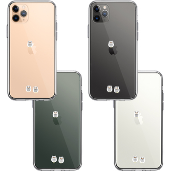 iPhone11pro ケース クリア ふくろう 三羽 スマホケース 側面ソフト 背面ハード ハイブリッド-1