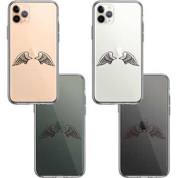iPhone11pro ケース クリア エンジェル 翼 ウィング スマホケース 側面ソフト 背面ハード ハイブリッド-1