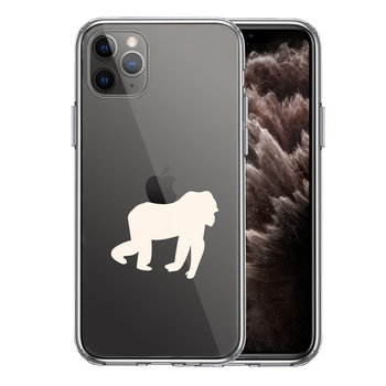 iPhone11pro ケース クリア ゴリラ りんご 運搬中 2 スマホケース 側面ソフト 背面ハード ハイブリッド-0