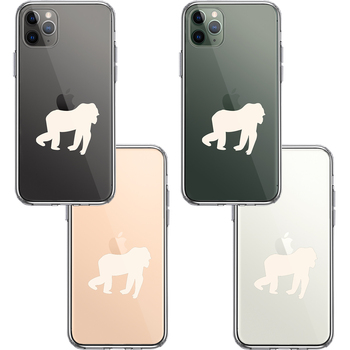 iPhone11pro ケース クリア ゴリラ りんご 運搬中 2 スマホケース 側面ソフト 背面ハード ハイブリッド-1