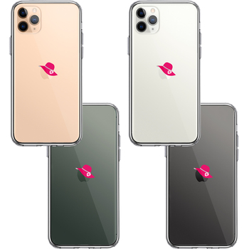 iPhone11pro ケース クリア レディース ハット つば広 赤 リボン スマホケース 側面ソフト 背面ハード ハイブリッド-1