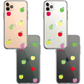 iPhone11pro ケース クリア リンゴ アップル 水玉 風 スマホケース 側面ソフト 背面ハード ハイブリッド-1