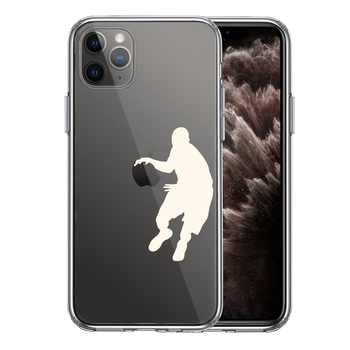 iPhone11pro ケース クリア バスケット ボール ドリブル 白 スマホケース 側面ソフト 背面ハード ハイブリッド-0