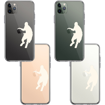iPhone11pro ケース クリア バスケット ボール ドリブル 白 スマホケース 側面ソフト 背面ハード ハイブリッド-1