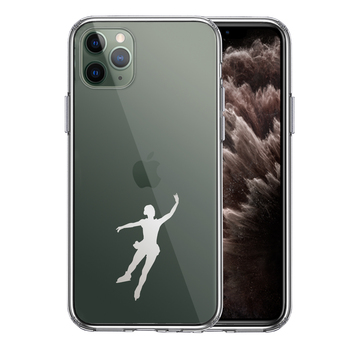 iPhone11pro ケース クリア フィギアスケート 女子 グレー スマホケース 側面ソフト 背面ハード ハイブリッド-0