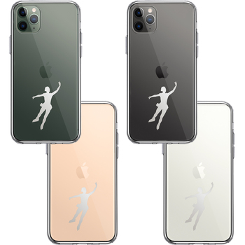 iPhone11pro ケース クリア フィギアスケート 女子 グレー スマホケース 側面ソフト 背面ハード ハイブリッド-1
