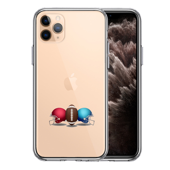 iPhone11pro ケース クリア アメフト ヘルメット ボール スマホケース 側面ソフト 背面ハード ハイブリッド-0