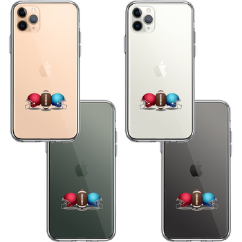 iPhone11pro ケース クリア アメフト ヘルメット ボール スマホケース 側面ソフト 背面ハード ハイブリッド-1