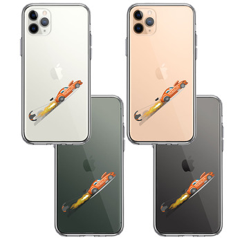 iPhone11pro ケース クリア レーシングカー 車 オレンジ スマホケース 側面ソフト 背面ハード ハイブリッド-1