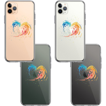 iPhone11pro ケース クリア 幾何学 ハート スマホケース 側面ソフト 背面ハード ハイブリッド-1