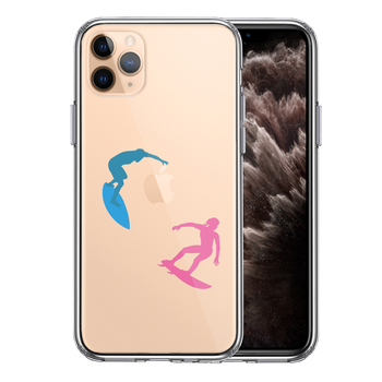 iPhone11pro ケース クリア サーファー スマホケース 側面ソフト 背面ハード ハイブリッド-0