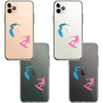 iPhone11pro ケース クリア サーファー スマホケース 側面ソフト 背面ハード ハイブリッド-1