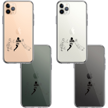 iPhone11pro ケース クリア ラグビー バックス突破 スマホケース 側面ソフト 背面ハード ハイブリッド-1