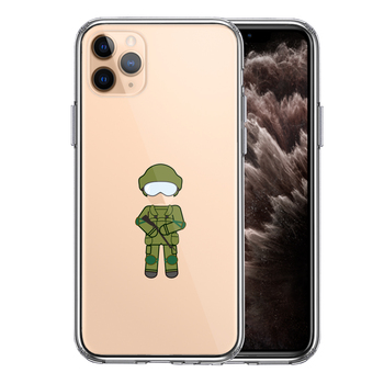 iPhone11pro ケース クリア お仕事 職業 自衛官 陸上自衛隊 スマホケース 側面ソフト 背面ハード ハイブリッド-0