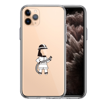 iPhone11pro ケース クリア お仕事 職業 消防士 スマホケース 側面ソフト 背面ハード ハイブリッド-0