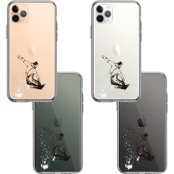 iPhone11pro ケース クリア アクロバティックスノーボード スマホケース 側面ソフト 背面ハード ハイブリッド-1