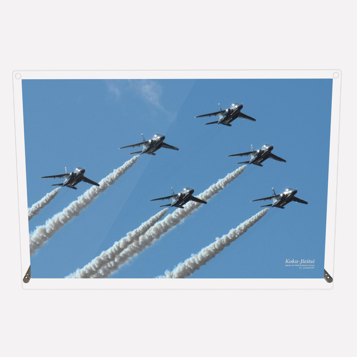  acrylic fiber plate photograph aviation self .. blue Impulse T-4 compilation . flight smoked stand ornament both for -0