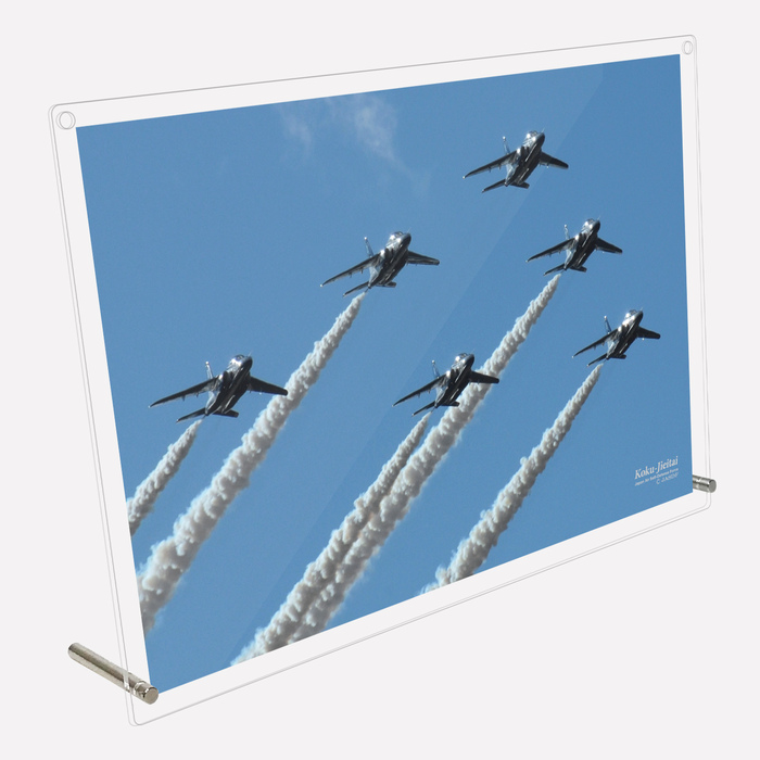  acrylic fiber plate photograph aviation self .. blue Impulse T-4 compilation . flight smoked stand ornament both for -1