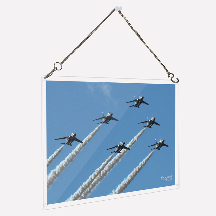  acrylic fiber plate photograph aviation self .. blue Impulse T-4 compilation . flight smoked stand ornament both for -2