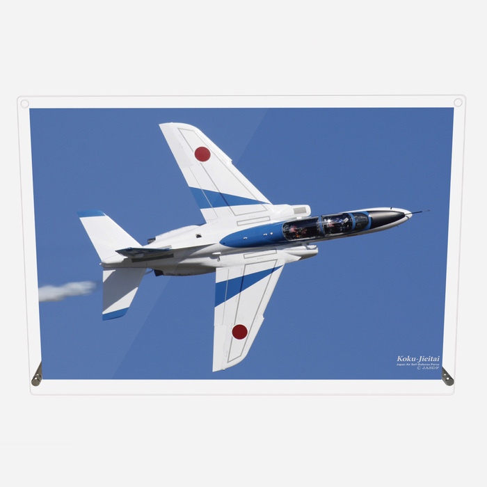 アクリル プレート 写真 航空自衛隊 ブルーインパルス T-4 単機 デザイン スタンド 壁掛け 両用-0
