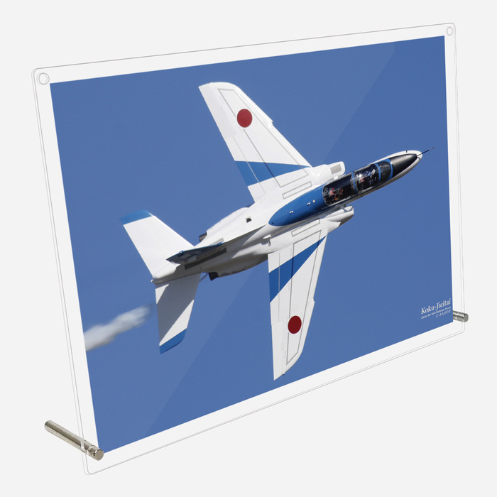 アクリル プレート 写真 航空自衛隊 ブルーインパルス T-4 単機 デザイン スタンド 壁掛け 両用-1