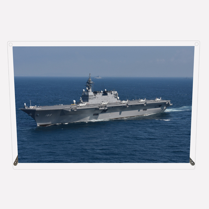 アクリル プレート 写真 海上自衛隊 護衛艦 DDH-183 いずも デザイン スタンド 壁掛け 両用-0