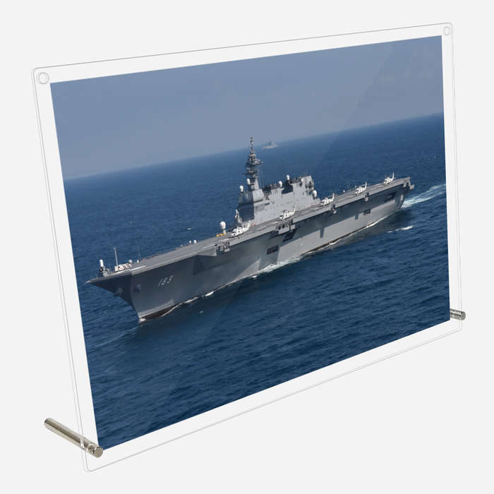 アクリル プレート 写真 海上自衛隊 護衛艦 DDH-183 いずも デザイン スタンド 壁掛け 両用-1