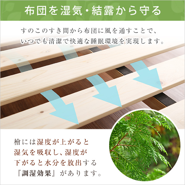 総檜脚付きすのこベッド セミダブル Pierna ピエルナ-4