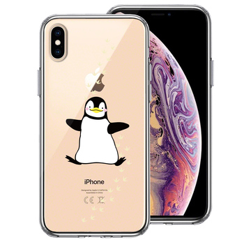 iPhoneX ケース iPhoneXS ケース ペンギン フットプリント スマホケース ハイブリッド-0