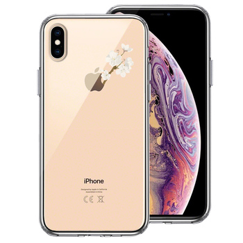 iPhoneX ケース iPhoneXS ケース りんごに桜 スマホケース ハイブリッド-0