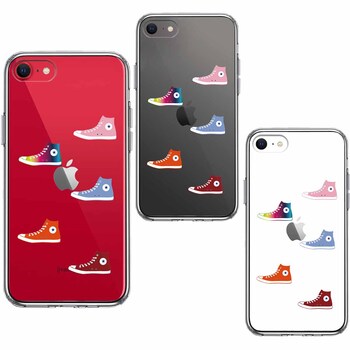 iPhoneSE ケース 第3世代 第2世代 クリア シェル スニーカー スマホケース 側面ソフト 背面ハード ハイブリッド-1