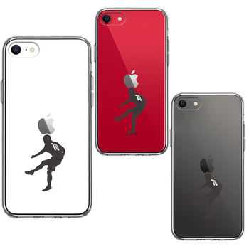 iPhoneSE ケース 第3世代 第2世代 クリア サッカー FW ストライカー スマホケース 側面ソフト 背面ハード ハイブリッド-1
