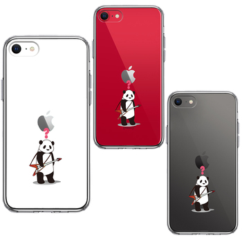 iPhoneSE ケース 第3世代 第2世代 クリア ギター パンダ ？ スマホケース 側面ソフト 背面ハード ハイブリッド-1