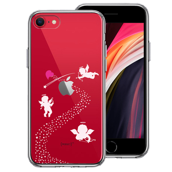 iPhoneSE ケース 第3世代 第2世代 クリア 天の川 ハート エンジェル スマホケース 側面ソフト 背面ハード ハイブリッド-0