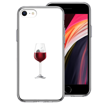 iPhoneSE ケース 第3世代 第2世代 クリア ジャケット 赤ワイン スマホケース 側面ソフト 背面ハード ハイブリッド-0